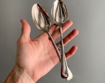 古い銀メッキのサービングスプーンのセット - Etsy 日本