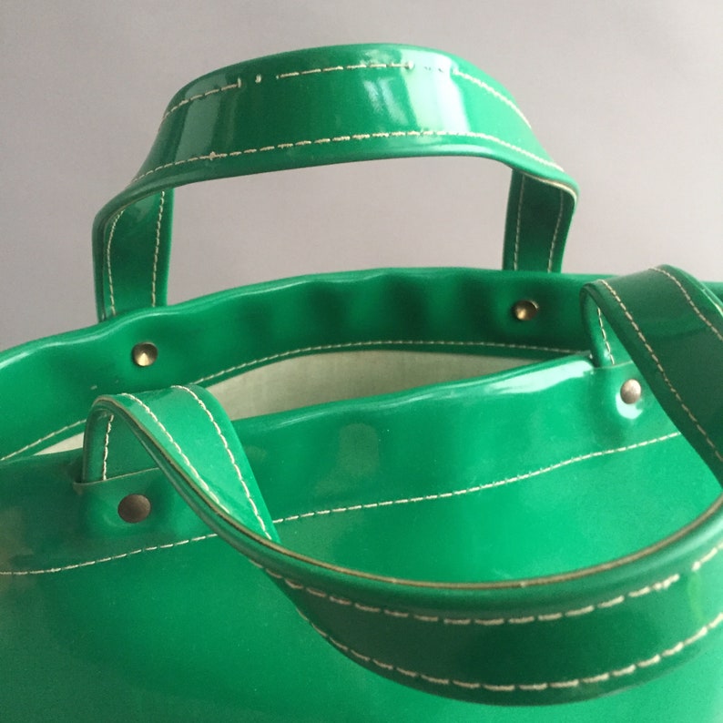1960s patent pvc tote bag