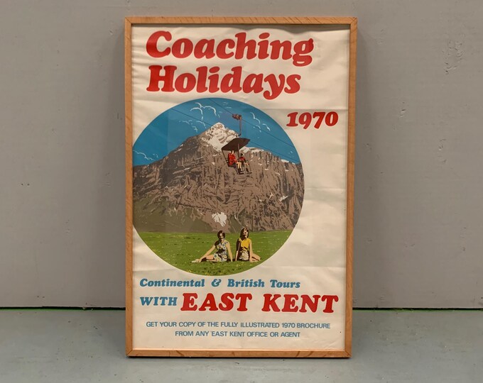 Original vintage 1970s East Kent bus travel poster