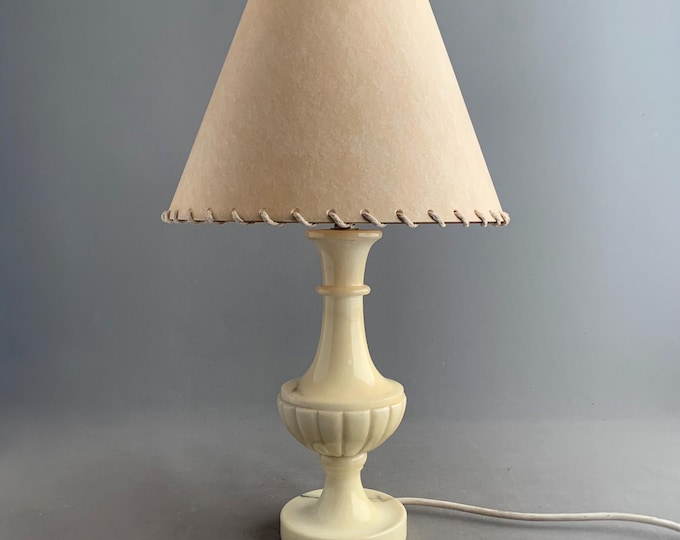 Little marble base and parchment shade
