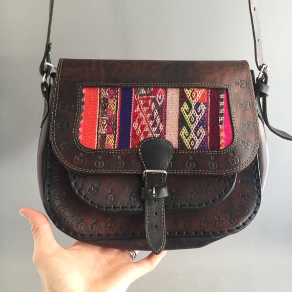 Leather and Textile Satchel Bag Etsy Ireland