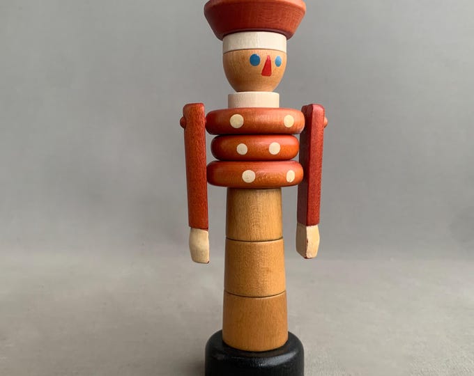 wooden stacking toy soldier,