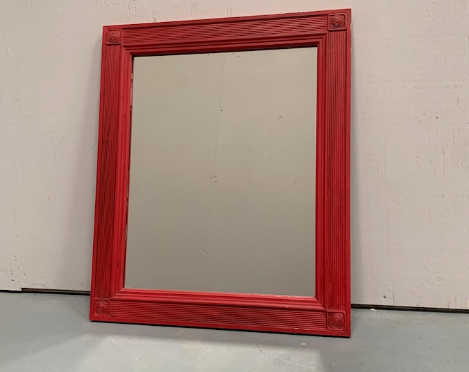 red chalk painted waxed frameed mirror