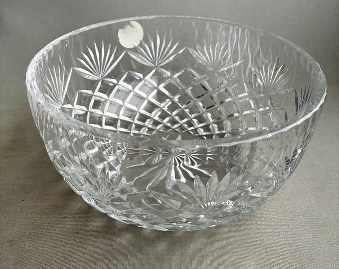 Vintage Lead Crystal Centerpiece Bowl – Cut Glass Fruit Dish