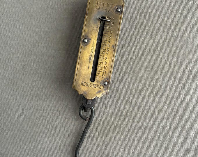 vintage brass pocket balance scale