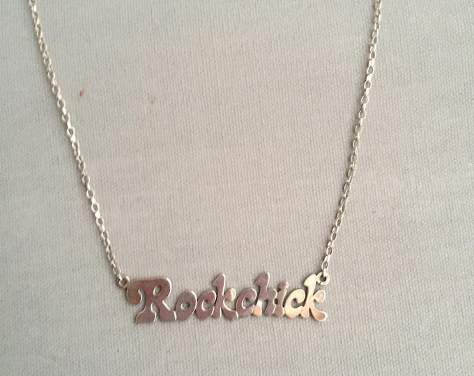 1980s "Rockchick" silver pendant necklace