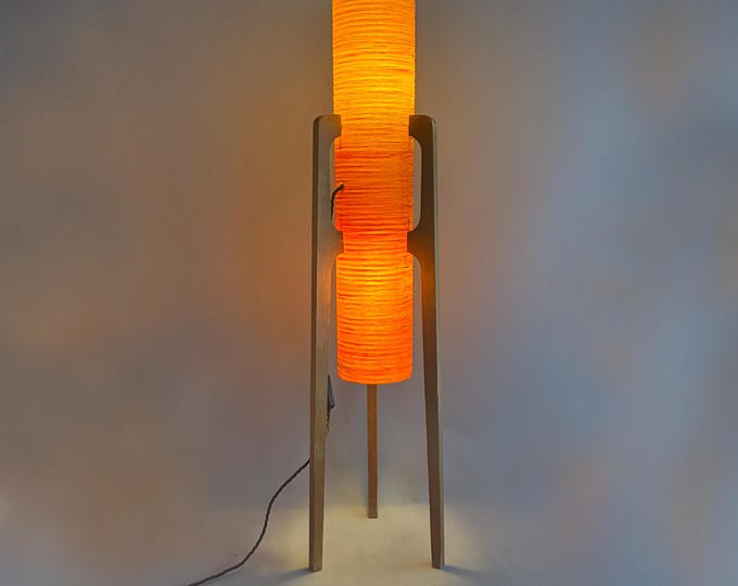 1960s orange rocket floor lamp