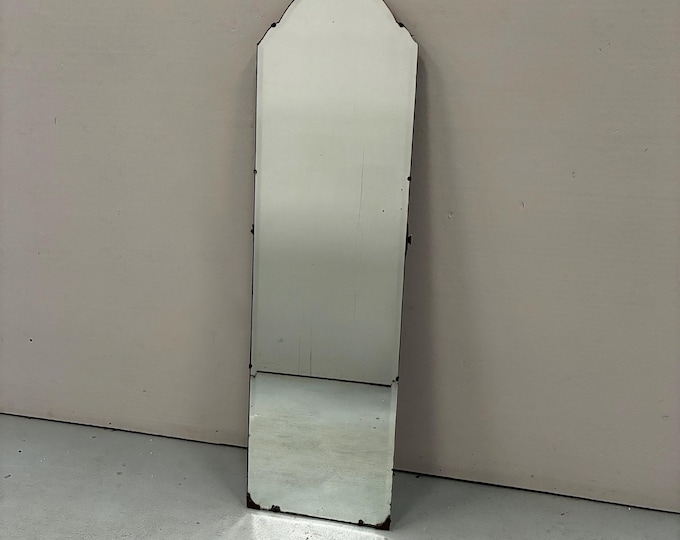 deco style wall hung full length mirror