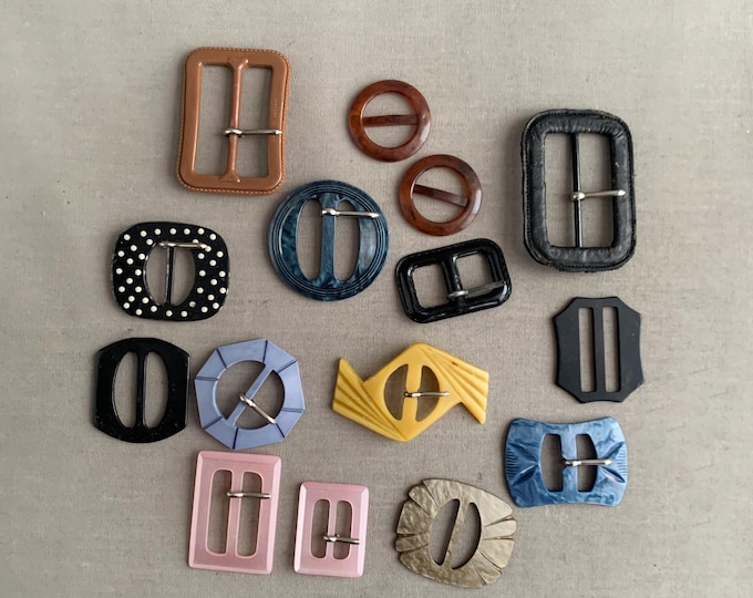 collection of vintage buckels x 15