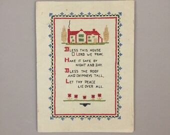 hand stitched cross stitched picture