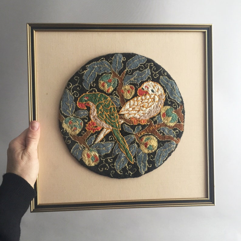 framed embroidery bird picture image 8