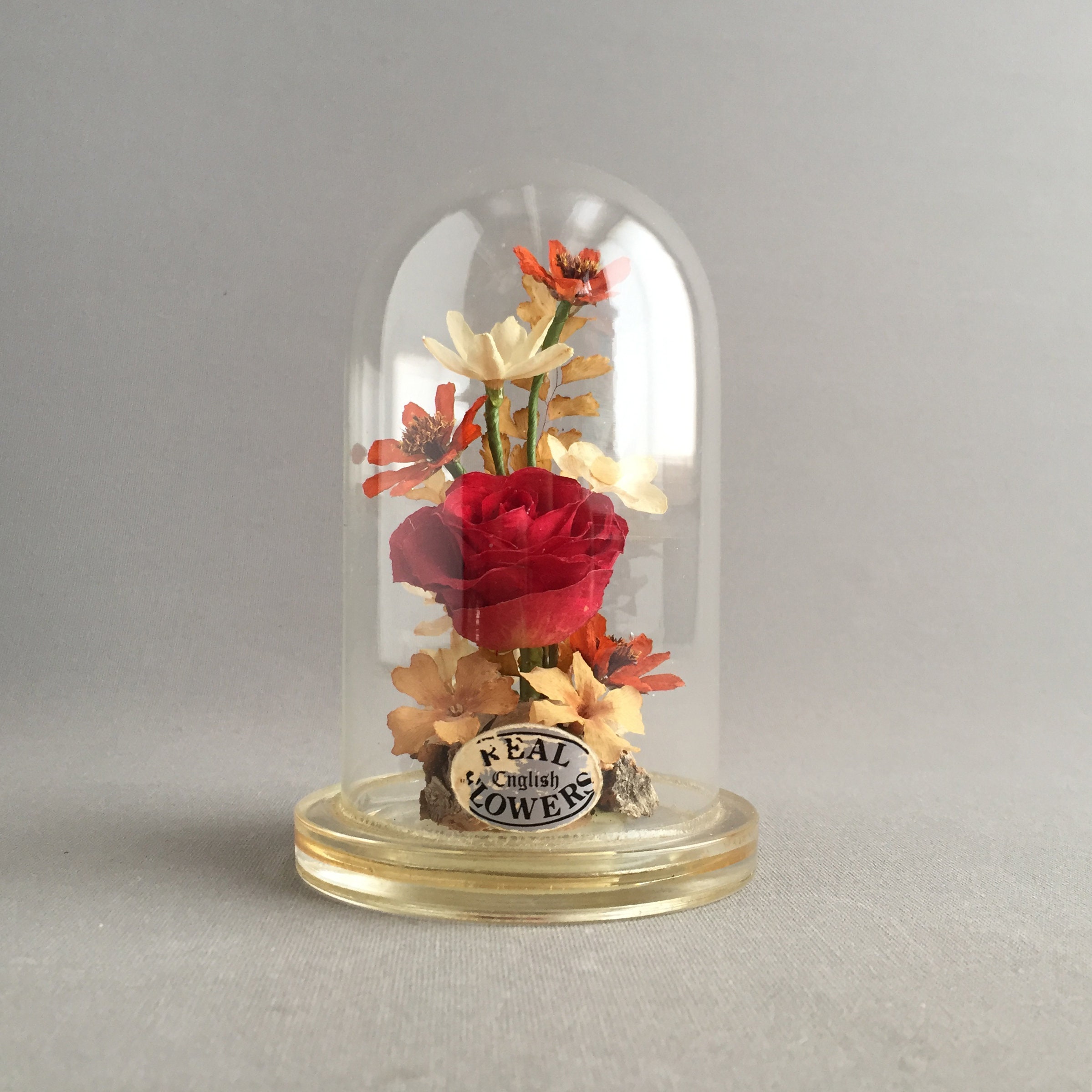 flower glass dome ornament