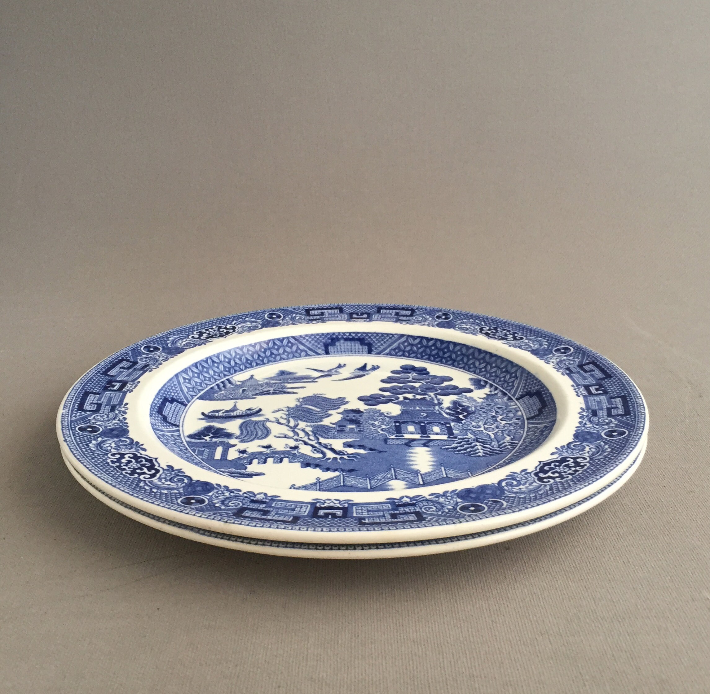 2 x willow by Wedgwood side plates