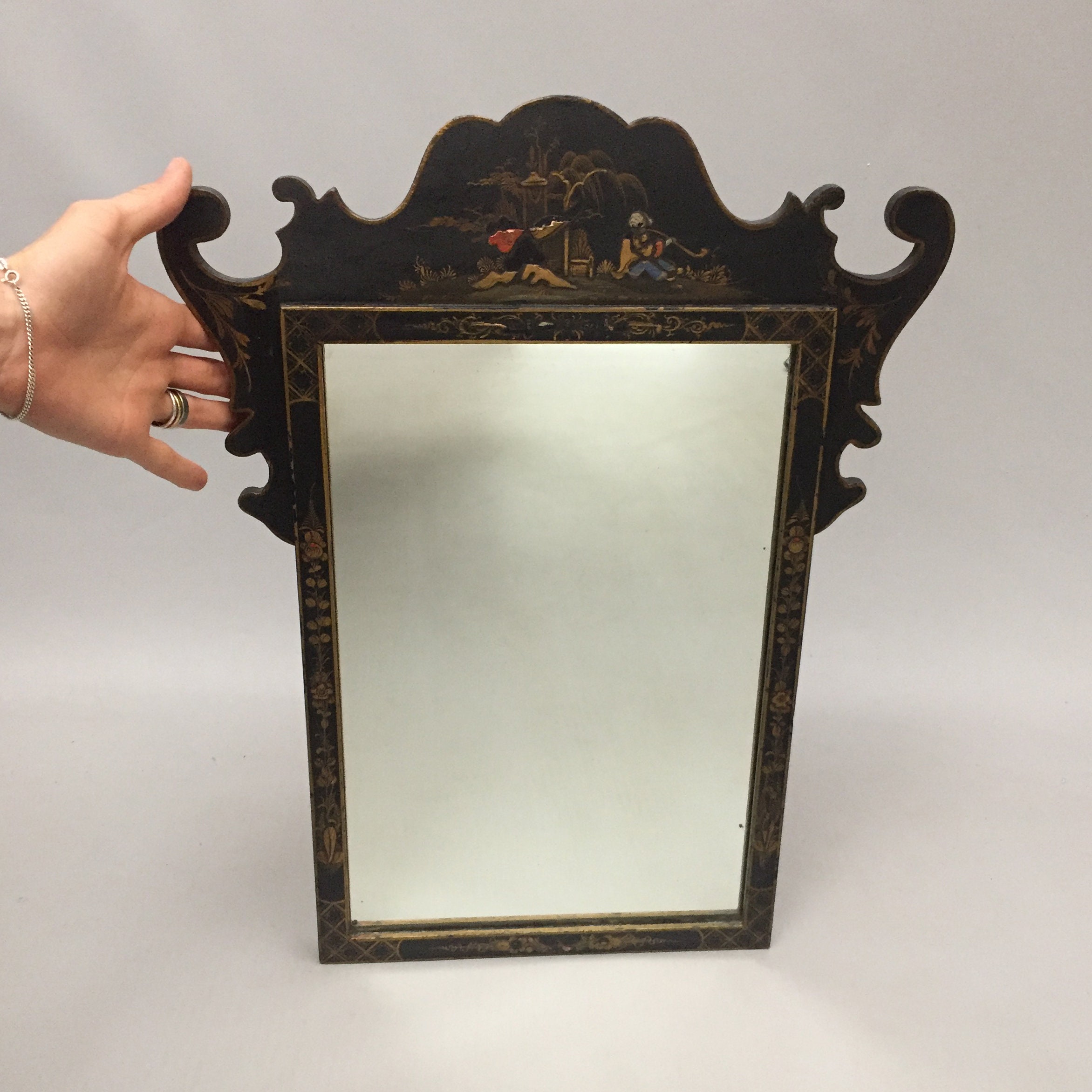 Victorian Chinoiserie wall mirror