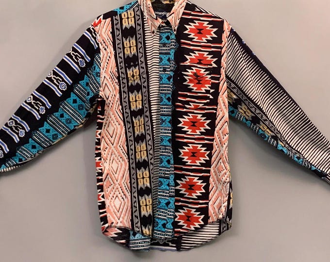 Wrangler cotton geometric cowboy shirt 1980s