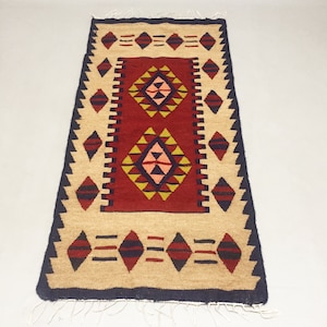 knotted wool kelim rug