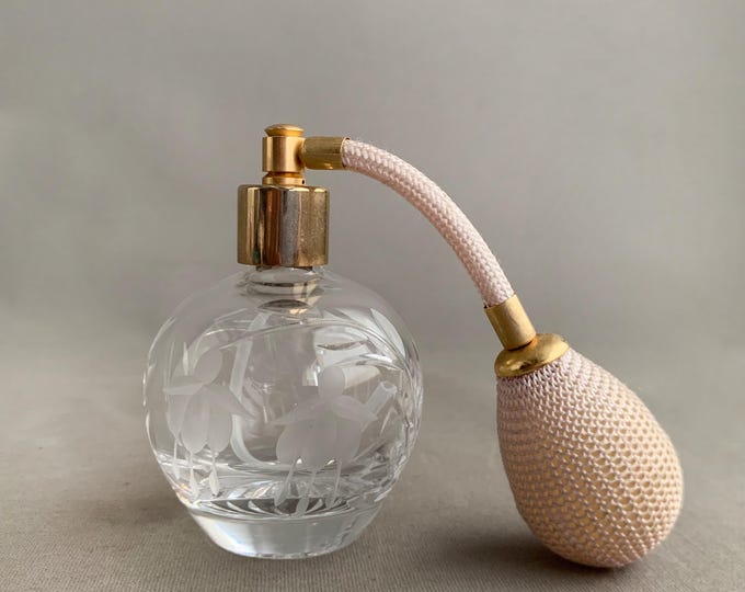 Vintage crystal perfume bottle with atomiser