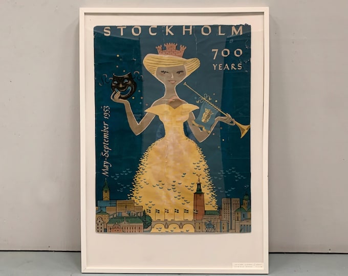Vintage travel poster by Curt Blixt 1953 stockholm