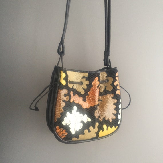 Andrea Pfister 1980s python skin and mesh bag