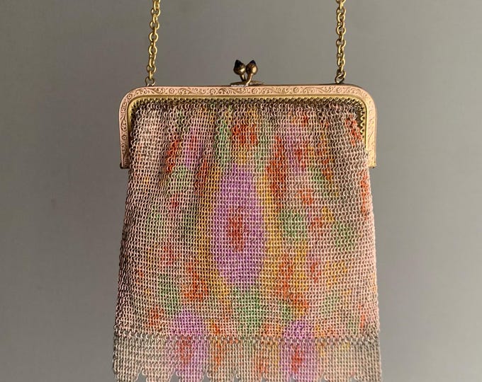 Antique Colored Mesh Flapper  deco Purse