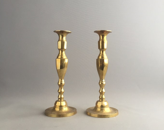 large brass chunky candlesticks