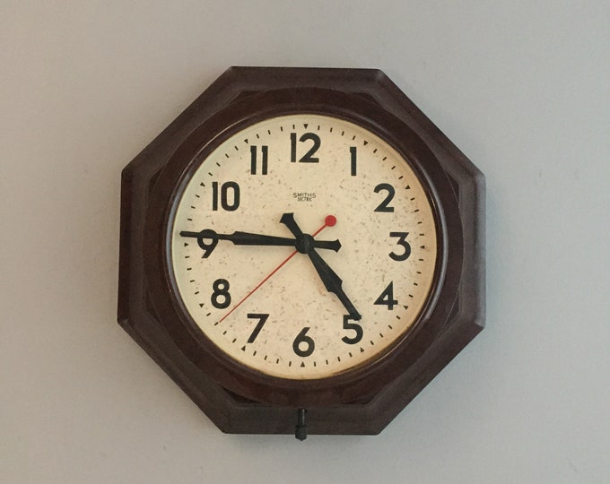 Bakelite Smiths Sectric Electric Wall Clock  Octagonal 30s 40s ART DECO