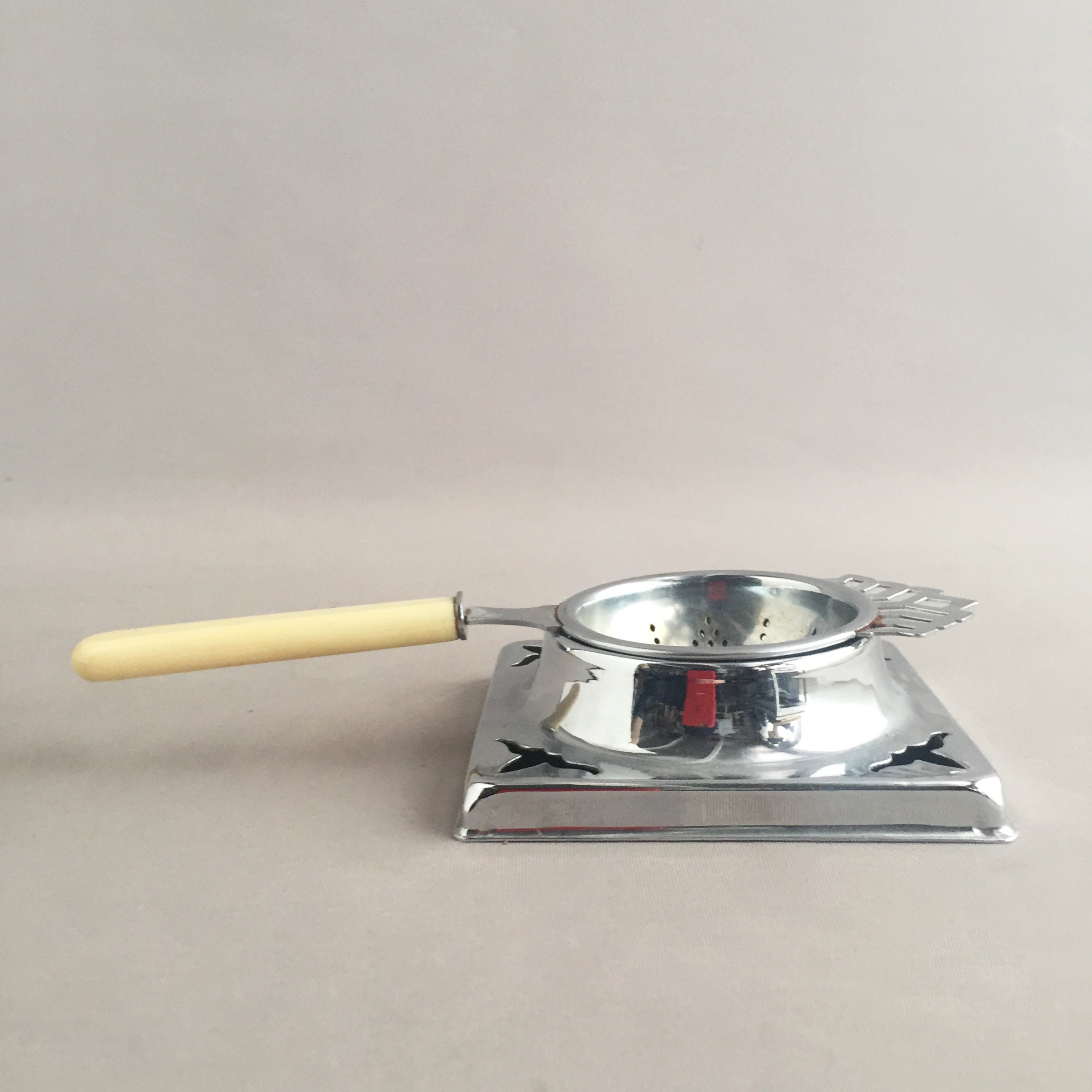 Silver Plated Tea Strainer and Drip Tray
