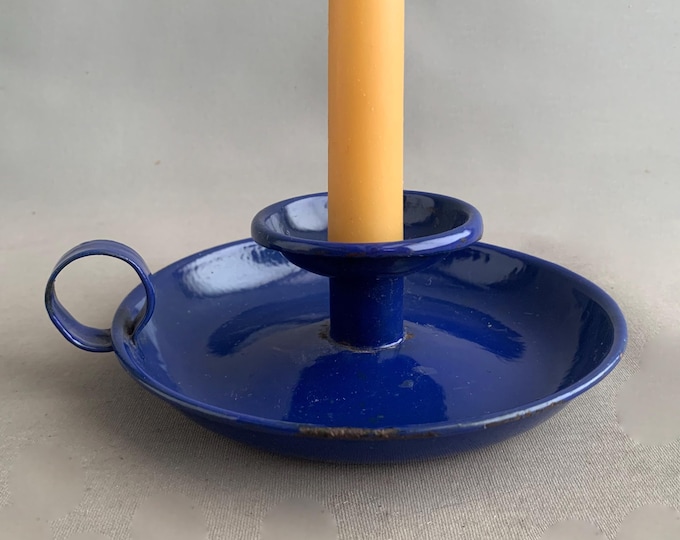 enamel candle stick holder