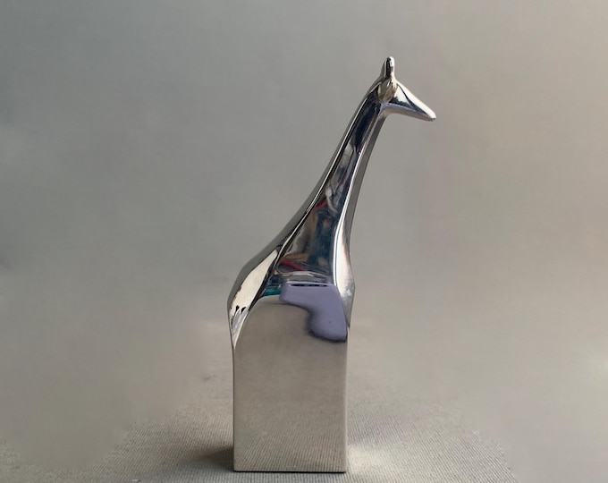 Scandinavian Modern Original Dansk Design Silver Plate Giraffe Paperweight