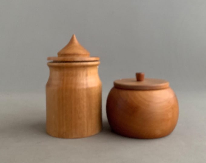 hand turned wooden jars