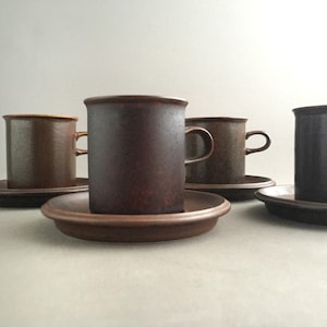 Arabia Finland Ruska small Coffee Cup and Saucer, Ulla Procope