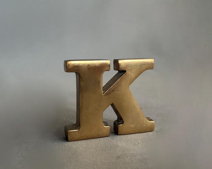 brass K solid brass alphabet letter K