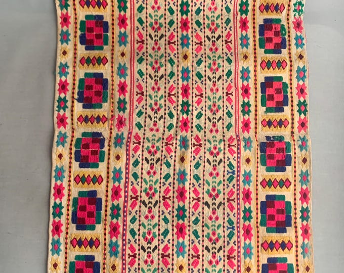 vintage embroided textile wall hanging