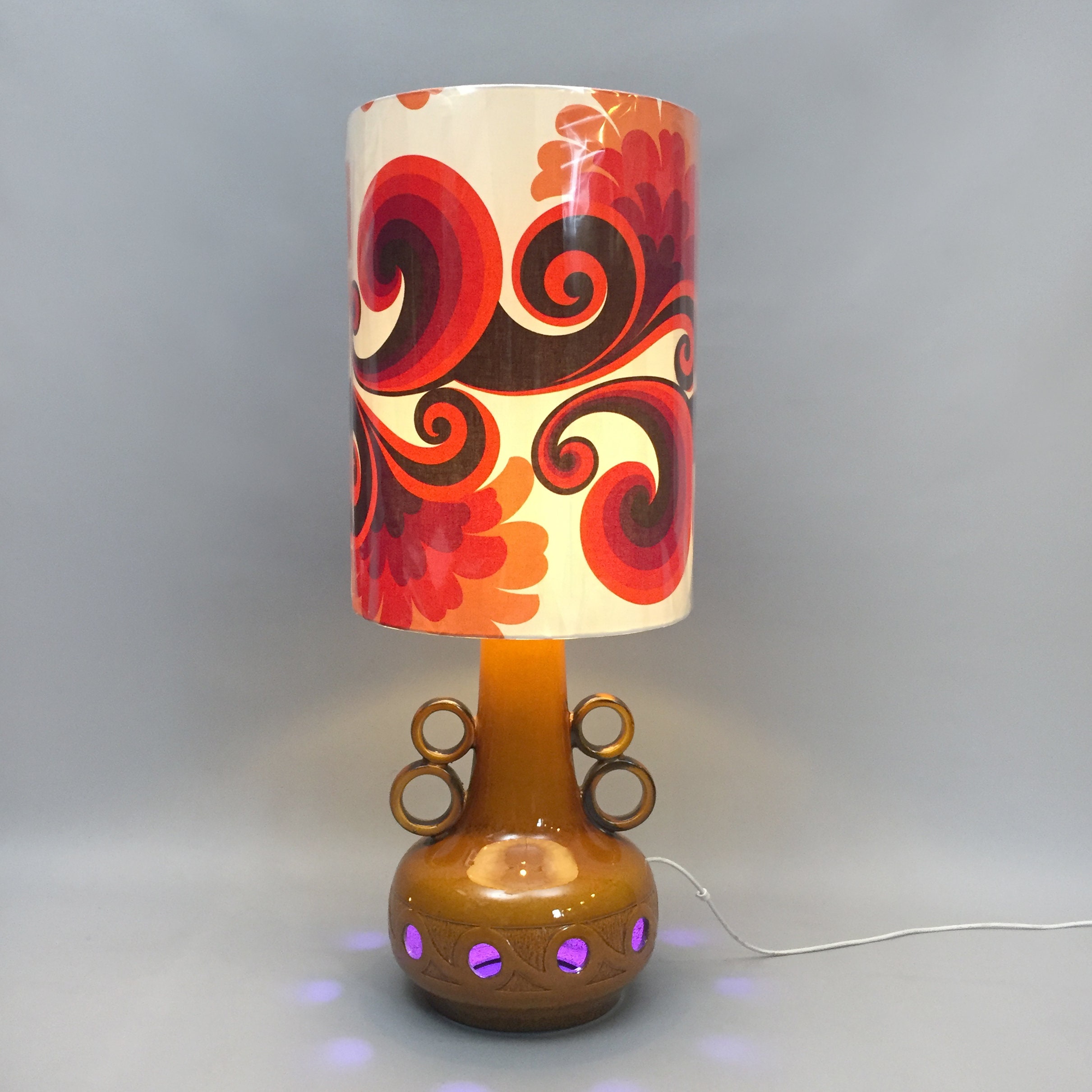 1970s Ceramic Lamp With 1970s Lampshade Etsy Australia