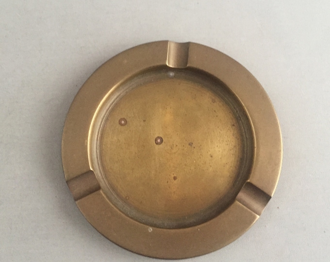 simple solid brass ashtray