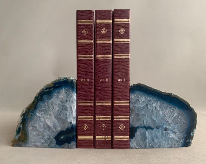 Blue agate bookends