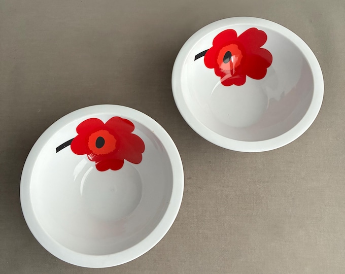 Ceramic Marimekko Unikko Bowls x 2