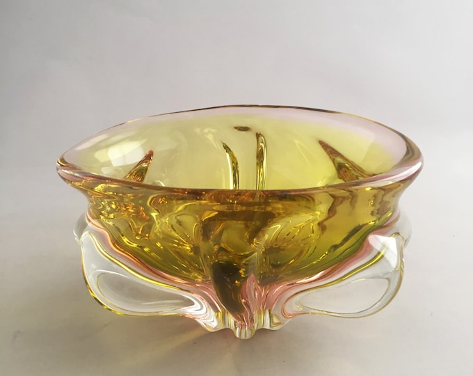 Glass Bowl by Josef Hospodka for Chribska Sklarna, 1970s