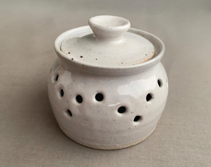 pottery garlic pot / garlic keeper.