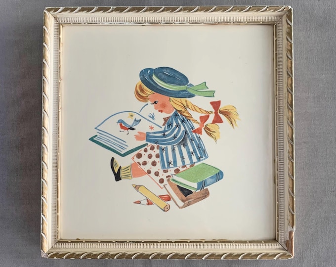 1970s framed ceramic tile