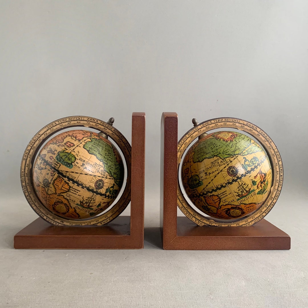 Vintage Italian Globe Bookends Etsy