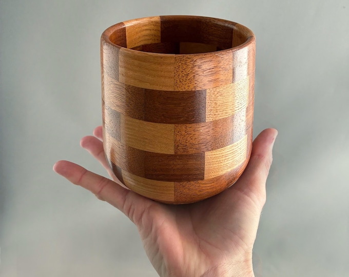 Mid-Century Modern wooden ware plant pot / pen pot