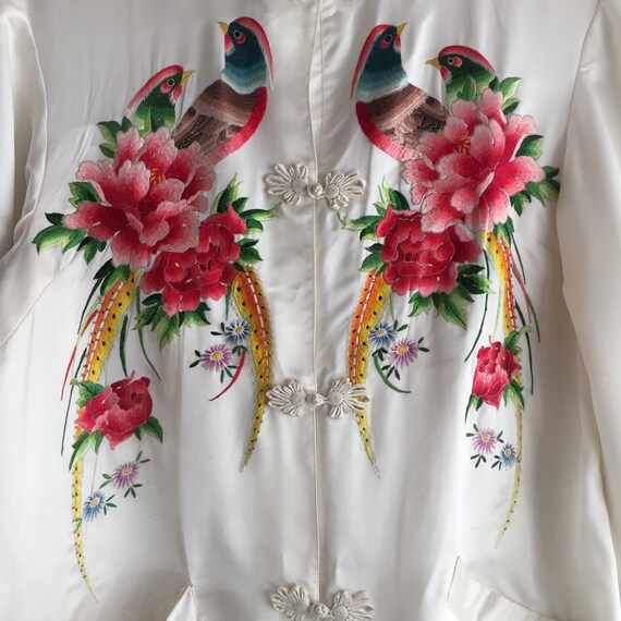 1940s pure silk embroidered jacket - image 4