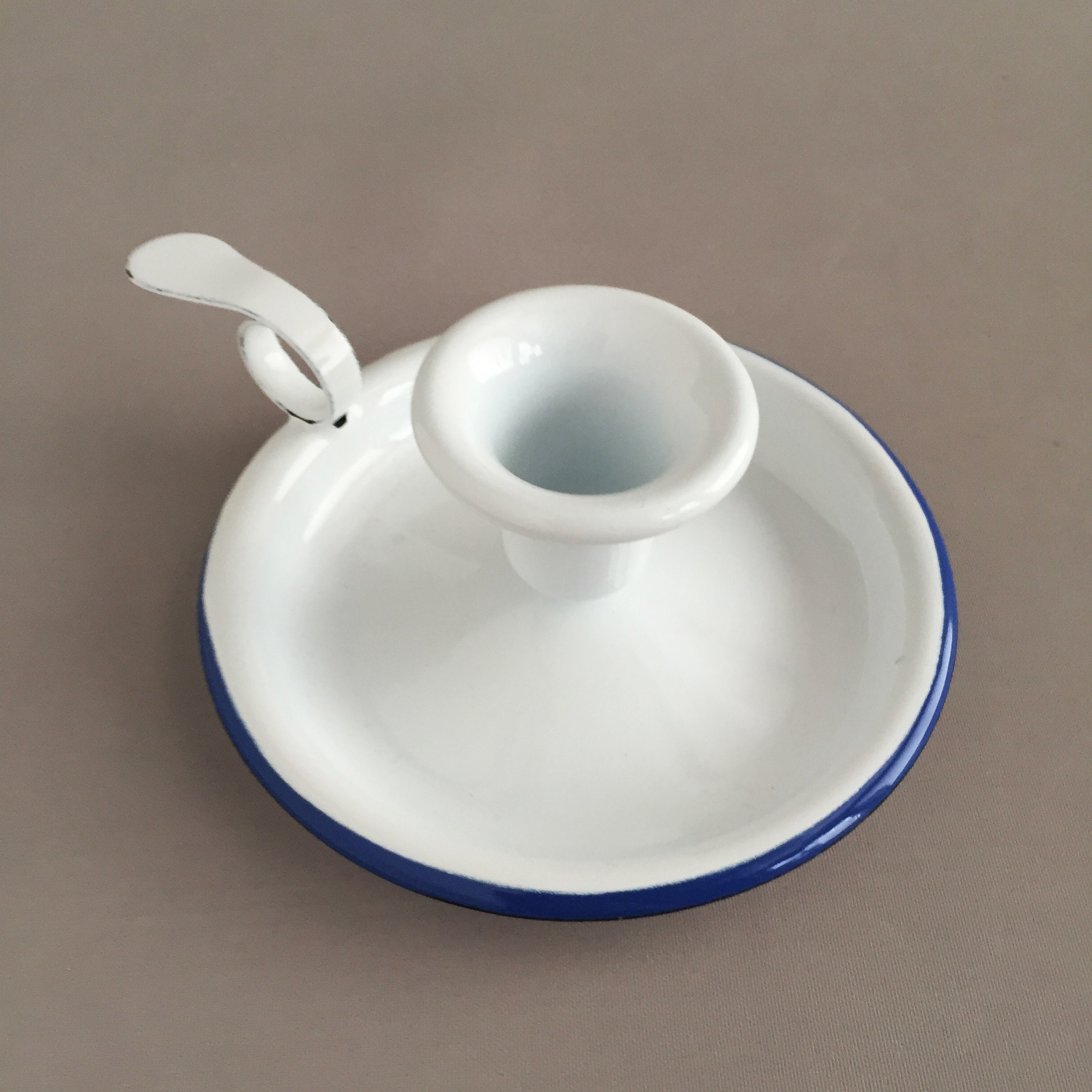 enamelware candle stick holder weewilliewinkie