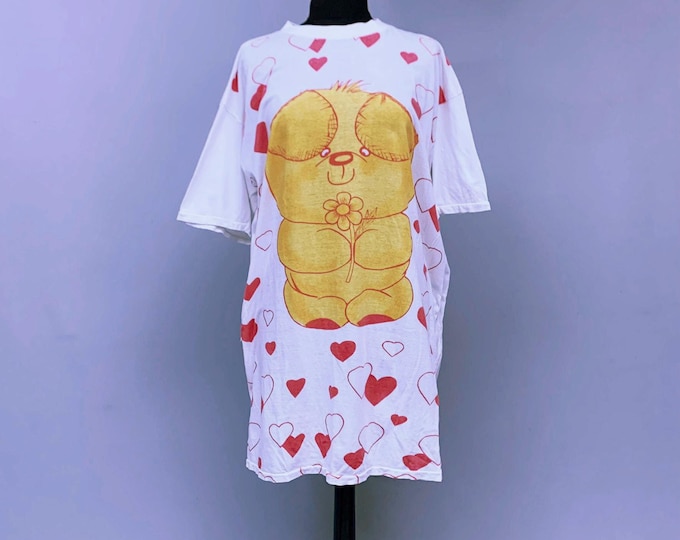 true vintage 1980s  Teddy Bear Nightie Night Shirt