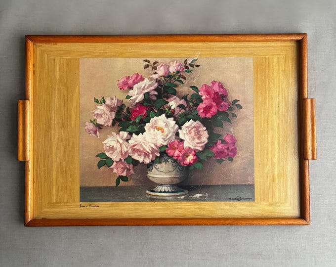 vintage 1940s wooden tray