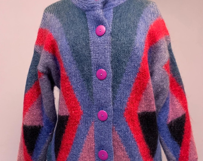 1980s knitted mohair lined jacket