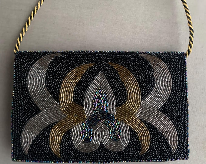1980s evening purse beaded handbag