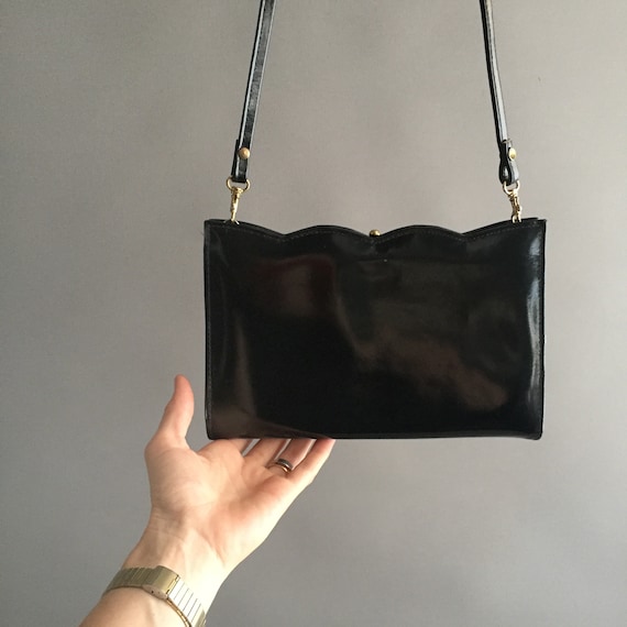 1980s patent leather handbag