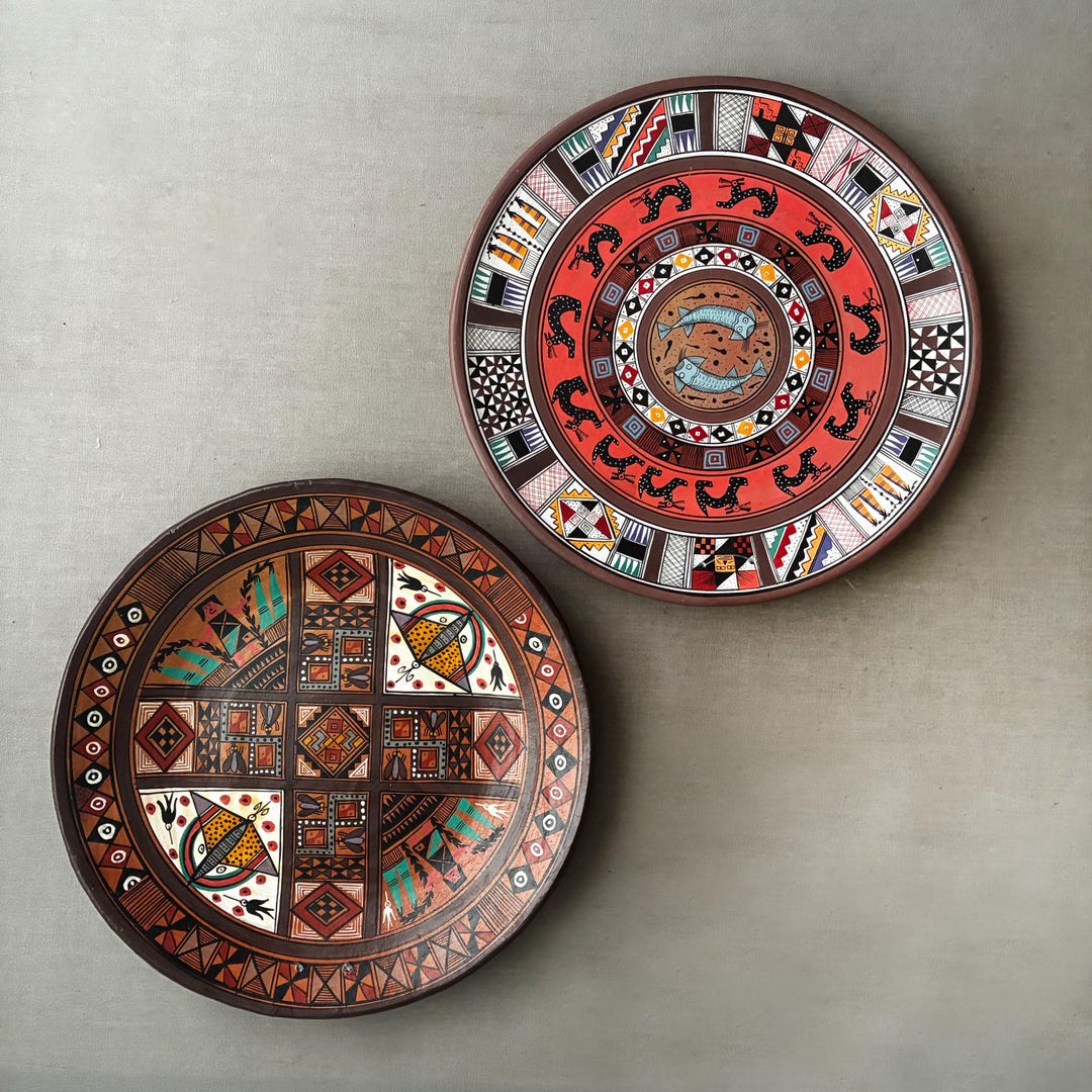 Inca Plate Hand Painted Peruvian Inca Terracotta Wall Plates - Etsy